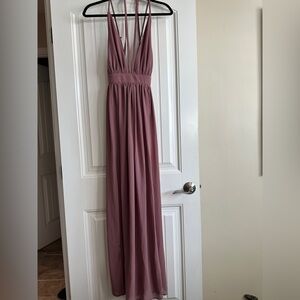 Mind Code Maxi Mauve Strappy Dress. NWT Size L